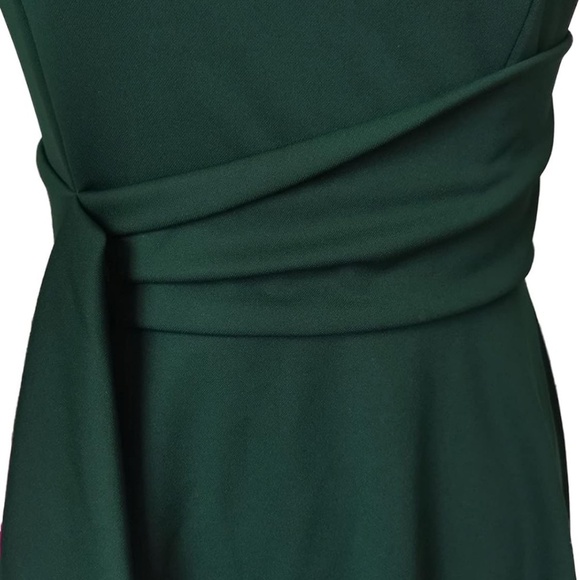 Fenjar Green A-Line Audrey Hepburn Style Midi Dress Size Large 3/4 Sleeve - Picture 9 of 14